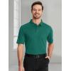 image:imageTACVASEN Mens Polo Shirts with Pocket Golf Polos Dry Fit Performance Short Sleeve Collared Shirt Casual Athletic Work09emerald Green