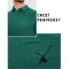 image:imageTACVASEN Mens Polo Shirts with Pocket Golf Polos Dry Fit Performance Short Sleeve Collared Shirt Casual Athletic Work09emerald Green