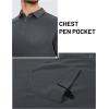 image:imageTACVASEN Mens Polo Shirts with Pocket Golf Polos Dry Fit Performance Short Sleeve Collared Shirt Casual Athletic Work10dark Gray