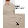 image:imageTACVASEN Mens Polo Shirts with Pocket Golf Polos Dry Fit Performance Short Sleeve Collared Shirt Casual Athletic Work11khaki