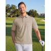 image:imageTACVASEN Mens Polo Shirts with Pocket Golf Polos Dry Fit Performance Short Sleeve Collared Shirt Casual Athletic Work11khaki