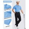 image:imageTACVASEN Mens Polo Shirts with Pocket Golf Polos Dry Fit Performance Short Sleeve Collared Shirt Casual Athletic Work12sky Blue