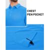 image:imageTACVASEN Mens Polo Shirts with Pocket Golf Polos Dry Fit Performance Short Sleeve Collared Shirt Casual Athletic Work14azure