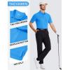 image:imageTACVASEN Mens Polo Shirts with Pocket Golf Polos Dry Fit Performance Short Sleeve Collared Shirt Casual Athletic Work14azure