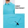 image:imageTACVASEN Mens Polo Shirts with Pocket Golf Polos Dry Fit Performance Short Sleeve Collared Shirt Casual Athletic Work15ice Blue