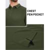 image:imageTACVASEN Mens Polo Shirts with Pocket Golf Polos Dry Fit Performance Short Sleeve Collared Shirt Casual Athletic Work16army Green