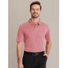 image:imageTACVASEN Mens Polo Shirts with Pocket Golf Polos Dry Fit Performance Short Sleeve Collared Shirt Casual Athletic Work17gray Pink