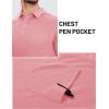 image:imageTACVASEN Mens Polo Shirts with Pocket Golf Polos Dry Fit Performance Short Sleeve Collared Shirt Casual Athletic Work17gray Pink