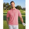 image:imageTACVASEN Mens Polo Shirts with Pocket Golf Polos Dry Fit Performance Short Sleeve Collared Shirt Casual Athletic Work17gray Pink
