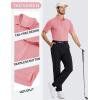 image:imageTACVASEN Mens Polo Shirts with Pocket Golf Polos Dry Fit Performance Short Sleeve Collared Shirt Casual Athletic Work17gray Pink
