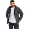 image:imageTACVASEN Mens Puffer Jacket Hooded Sherpa Lined Water Resistant Windproof Insulated Jacket Warm Winter Puffy CoatDark Greyblack