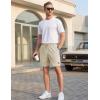 image:imageTACVASEN Mens Shorts 7 Inch Casual Twill Drawstring Summer WaterRepellent Beach Shorts with Zipper PocketBeige White