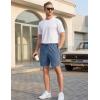 image:imageTACVASEN Mens Shorts 7 Inch Casual Twill Drawstring Summer WaterRepellent Beach Shorts with Zipper PocketBlue Gray