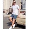 image:imageTACVASEN Mens Shorts 7 Inch Casual Twill Drawstring Summer WaterRepellent Beach Shorts with Zipper PocketBlue Gray