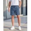 image:imageTACVASEN Mens Shorts 7 Inch Casual Twill Drawstring Summer WaterRepellent Beach Shorts with Zipper PocketBlue Gray