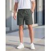 image:imageTACVASEN Mens Shorts 7 Inch Casual Twill Drawstring Summer WaterRepellent Beach Shorts with Zipper PocketDark Grey