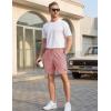 image:imageTACVASEN Mens Shorts 7 Inch Casual Twill Drawstring Summer WaterRepellent Beach Shorts with Zipper PocketGray Pink