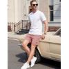 image:imageTACVASEN Mens Shorts 7 Inch Casual Twill Drawstring Summer WaterRepellent Beach Shorts with Zipper PocketGray Pink