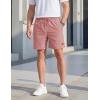 image:imageTACVASEN Mens Shorts 7 Inch Casual Twill Drawstring Summer WaterRepellent Beach Shorts with Zipper PocketGray Pink