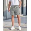 image:imageTACVASEN Mens Shorts 7 Inch Casual Twill Drawstring Summer WaterRepellent Beach Shorts with Zipper PocketLight Grey