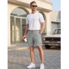 image:imageTACVASEN Mens Shorts 7 Inch Casual Twill Drawstring Summer WaterRepellent Beach Shorts with Zipper PocketLight Grey