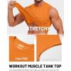 image:imageTACVASEN Mens Sleeveless Shirts Quick Dry Tank Tops for Men Sun Protection UPF 50 Athletic Gym Workout Muscle Shirts06 Orange