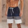 image:imageTACVASEN Mens Summer Swim Trunks Quick Dry Surf Boardshorts Bathing Suit Shorts with Mesh Lining4 Black Blue