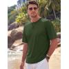 image:imageTACVASEN Mens TShirts Premium Cotton Short Sleeve Crew Neck T Shirts Casual Soft Loose Fit Tee Shirts05 Army Green