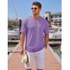 image:imageTACVASEN Mens TShirts Premium Cotton Short Sleeve Crew Neck T Shirts Casual Soft Loose Fit Tee Shirts09 Light Purple