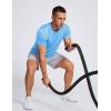 image:imageTACVASEN Mens Workout Quick Dry Fit TShirts Athletic Running Short Sleeve Shirts Gym Rash Guard Sun Protection Tee07 Skyblue