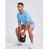 image:imageTACVASEN Mens Workout Quick Dry Fit TShirts Athletic Running Short Sleeve Shirts Gym Rash Guard Sun Protection Tee07 Skyblue
