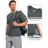 image:imageTACVASEN Mens Workout Quick Dry Fit TShirts Athletic Running Short Sleeve Shirts Gym Rash Guard Sun Protection Tee08 Dark Grey