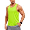 image:imageTACVASEN Mens Y Back Tank Tops Dry Fit Workout UPF 50 Muscle Shirts Gym Running Athletic Tank Tops BodybuildingFluorescent Green