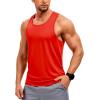 image:imageTACVASEN Mens Y Back Tank Tops Dry Fit Workout UPF 50 Muscle Shirts Gym Running Athletic Tank Tops BodybuildingRed
