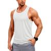 image:imageTACVASEN Mens Y Back Tank Tops Dry Fit Workout UPF 50 Muscle Shirts Gym Running Athletic Tank Tops BodybuildingWhite