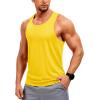 image:imageTACVASEN Mens Y Back Tank Tops Dry Fit Workout UPF 50 Muscle Shirts Gym Running Athletic Tank Tops BodybuildingYellow