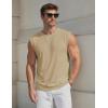 image:imageTACVASEN Sleeveless Shirts for Men Casual Tank Tops Muscle Shirt Summer T Shirts Beach Loose Fit TeeLkhaki