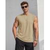 image:imageTACVASEN Sleeveless Shirts for Men Casual Tank Tops Muscle Shirt Summer T Shirts Beach Loose Fit TeeLkhaki