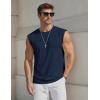 image:imageTACVASEN Sleeveless Shirts for Men Casual Tank Tops Muscle Shirt Summer T Shirts Beach Loose Fit TeeNavy