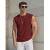 image:imageTACVASEN Sleeveless Shirts for Men Casual Tank Tops Muscle Shirt Summer T Shirts Beach Loose Fit TeeRed