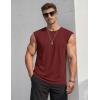 image:imageTACVASEN Sleeveless Shirts for Men Casual Tank Tops Muscle Shirt Summer T Shirts Beach Loose Fit TeeRed