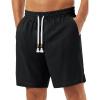 image:imageTACVASEN Men s Casual Shorts 7 Inch Cotton Elastic Waist Drawstring Lightweight Summer Beach Shorts with PocketsBlack