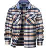 image:imageTACVASEN Mens Flannel Shirts Lightweight Cotton Button Down Long Sleeve Shirt Casual Plaid Pocket Shirts OutdoorYellow