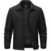 image:imageTACVASEN Mens Lightweight Jackets Full Zip Laydown Collar Windbreaker Jacket Casual Golf Light Coat with PocketsBlack
