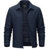 image:imageTACVASEN Mens Lightweight Jackets Full Zip Laydown Collar Windbreaker Jacket Casual Golf Light Coat with PocketsNavy