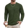 image:imageTACVASEN Mens Long Sleeve TShirts Casual Crewneck Pocket Tshirt Moisture Wicking Soft Plain Basic Classic Pullover TeeArmy Green