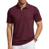 image:imageTACVASEN Mens Polo Shirts Short Sleeve Cotton Pique TShirt 3 Buttons Golf Shirts Classic Fit Casual TShirtWine