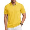 image:imageTACVASEN Mens Polo Shirts Short Sleeve Cotton Pique TShirt 3 Buttons Golf Shirts Classic Fit Casual TShirtYellow