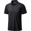 image:imageTACVASEN Mens Polo Shirts with Pocket Golf Polos Dry Fit Performance Short Sleeve Collared Shirt Casual Athletic Work01black