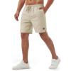 image:imageTACVASEN Mens Shorts 7 Inch Casual Twill Drawstring Summer WaterRepellent Beach Shorts with Zipper PocketBeige White